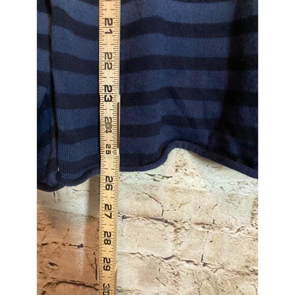J. Crew Sweater Womens XXL Ivory & Navy Striped Ombre Kimono Sleeves Preppy - Picture 12 of 12